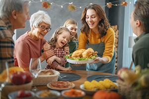 Thanksgiving Day Autumn Feast Happy Family